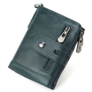 100% Leather Men Wallet Coin Purse Small Mini Card Holder Chain PORTFOLIO Portomonee Male Walet Pocket