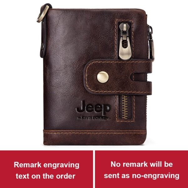 100% Leather Men Wallet Coin Purse Small Mini Card Holder Chain PORTFOLIO Portomonee Male Walet Pocket - Image 6