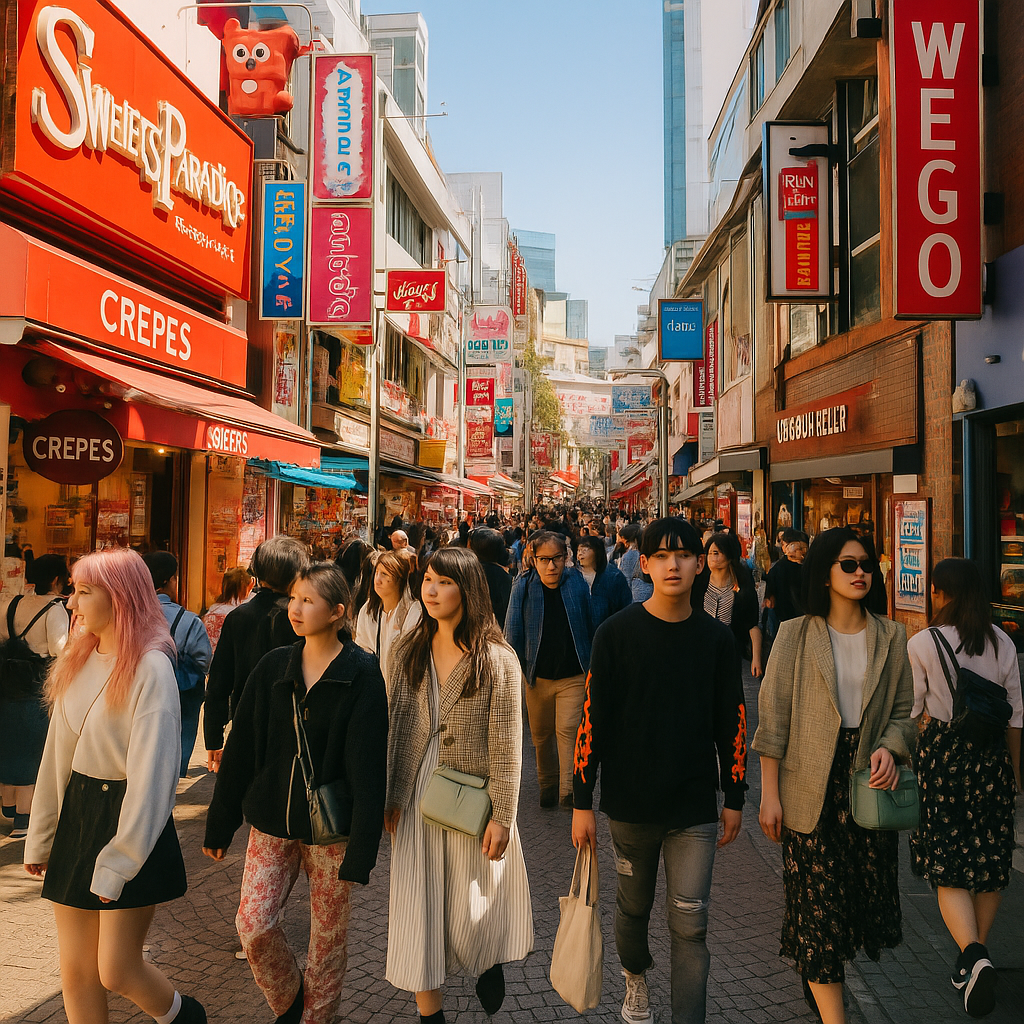 Harajuku Takeshita Street with colorful shops